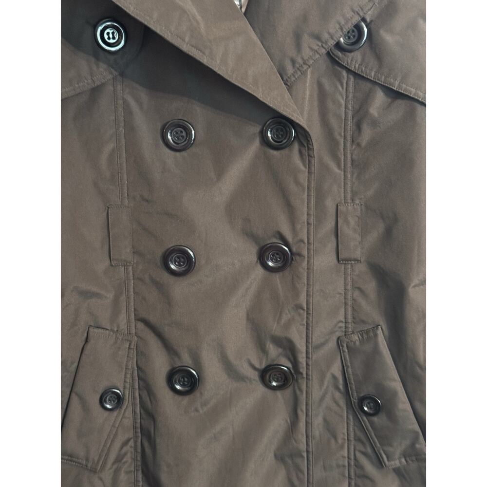 Safira Fashion Collection Women’s Trench Coat Button Front Brown Sz L No Belt - Picture 2 of 14
